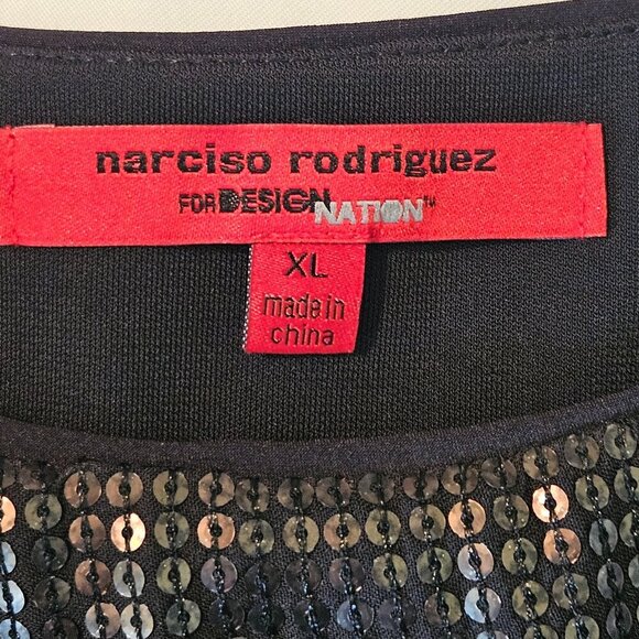 Narciso Rodriguez Tank Top Womens XL Black Gold Sequin Sleeveless Pullover - Picture 6 of 8